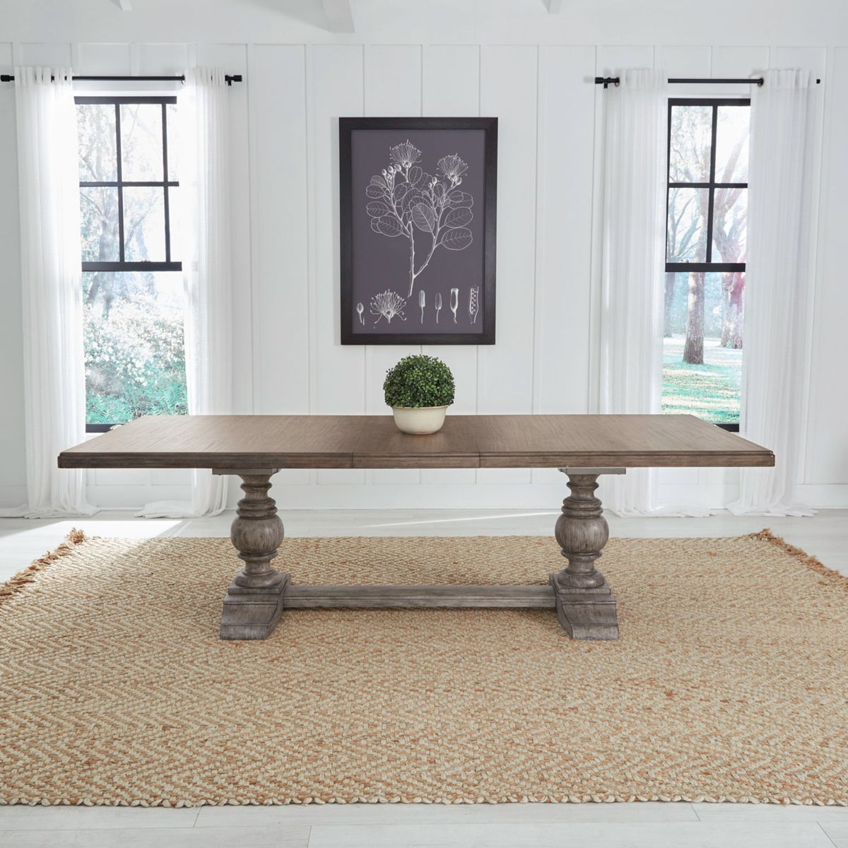River Place - Trestle Table - Riverstone Gray & Tobacco