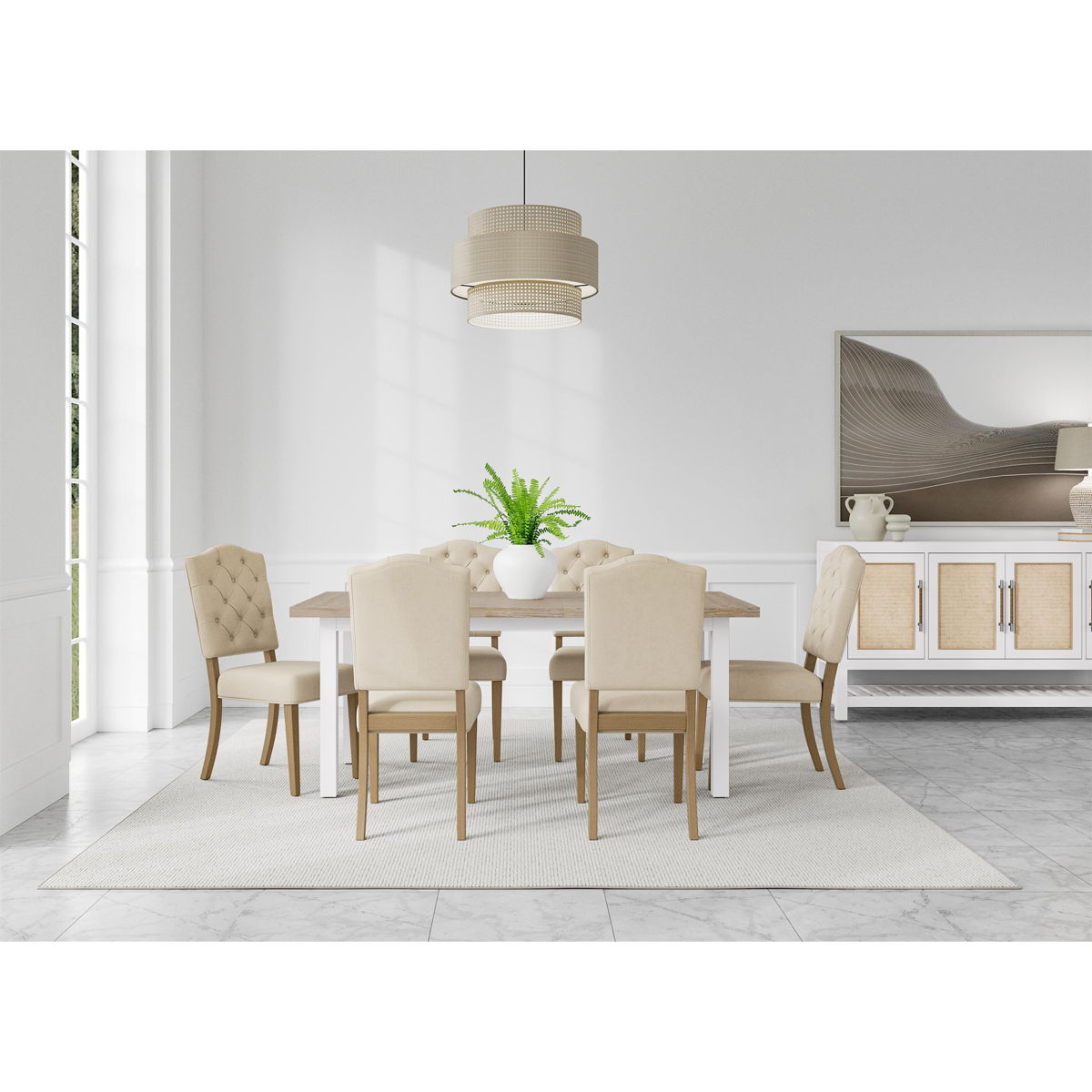 Rosalie - Leg Dining Table - White - Image 2