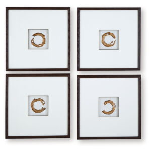 Dallbourne - Wall Art Set (Set of 4) - White / Gold Finish