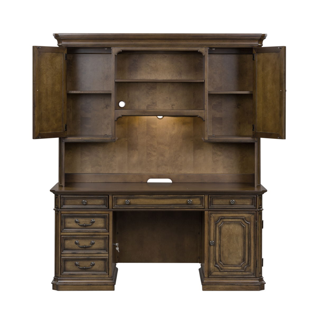 Amelia - Jr Executive Credenza Set - Antique Toffee - Image 3