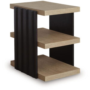 Rylandyn - Rectangular End Table - Black / Light Brown