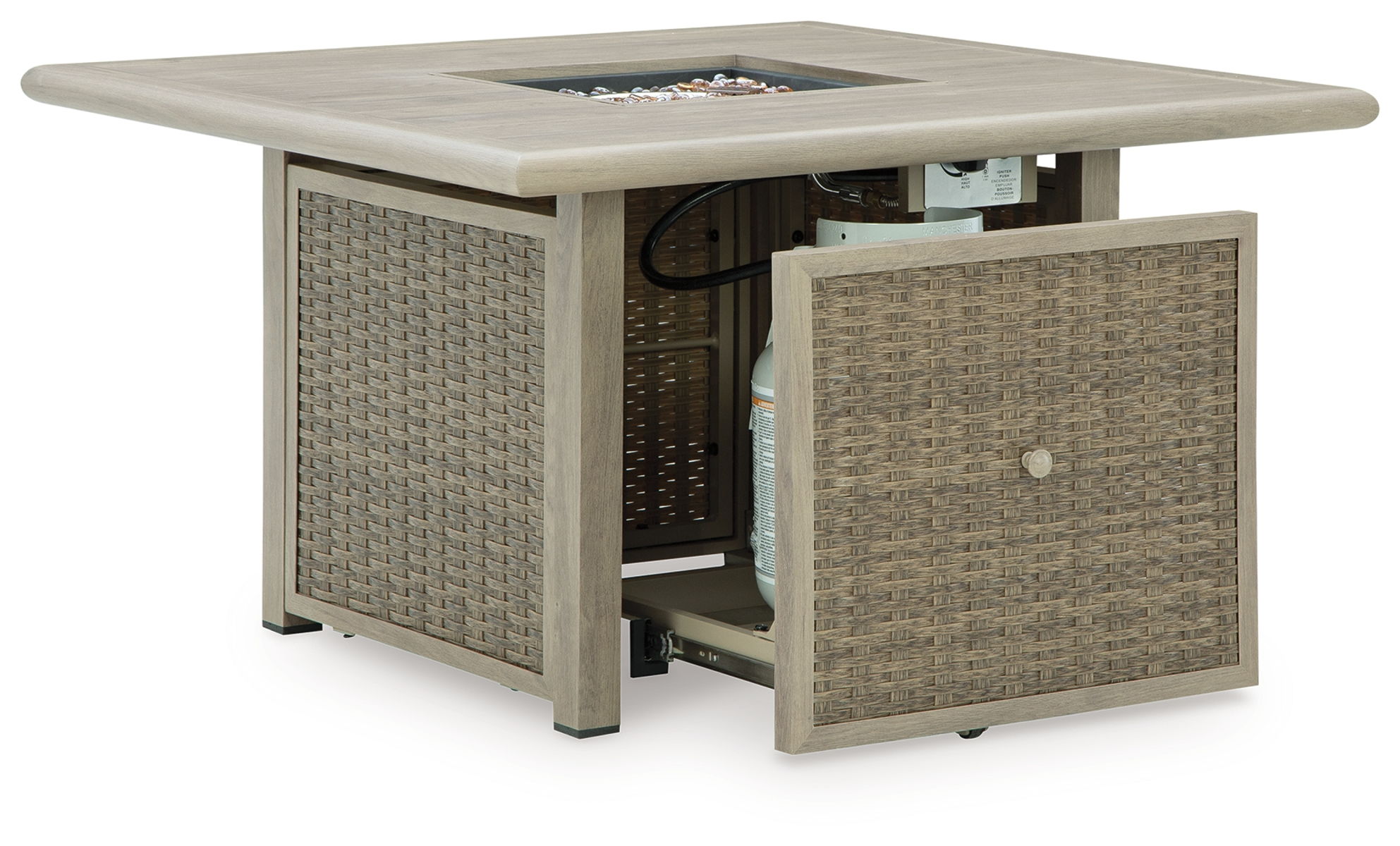 Cliff Trails - Square Fire Pit Table - Beige - Image 10