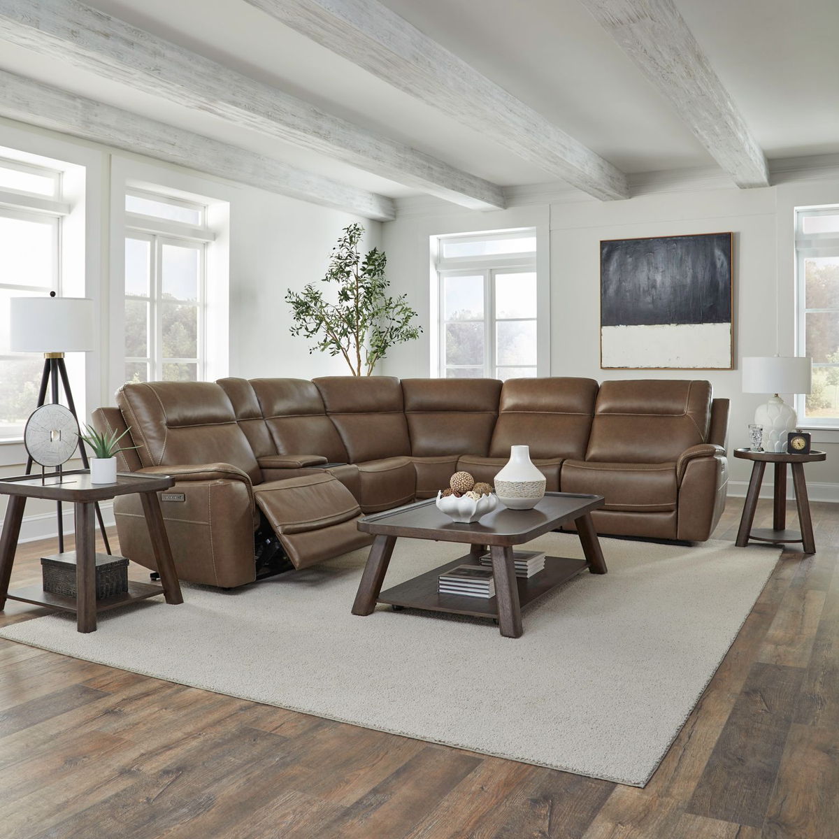 Collins - 6 Piece Sectional - York Chestnut - Image 6