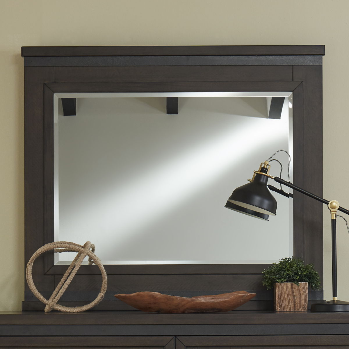Thornwood Hills - Mirror Metal Strip Accents - Dark Brown