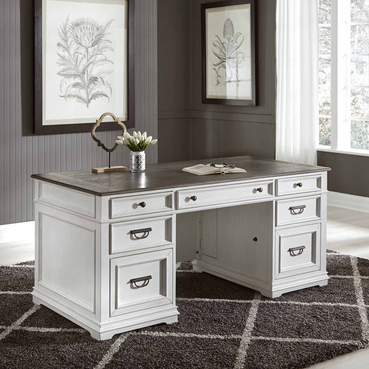 Allyson Park - Complete Desk Set - White - Image 2