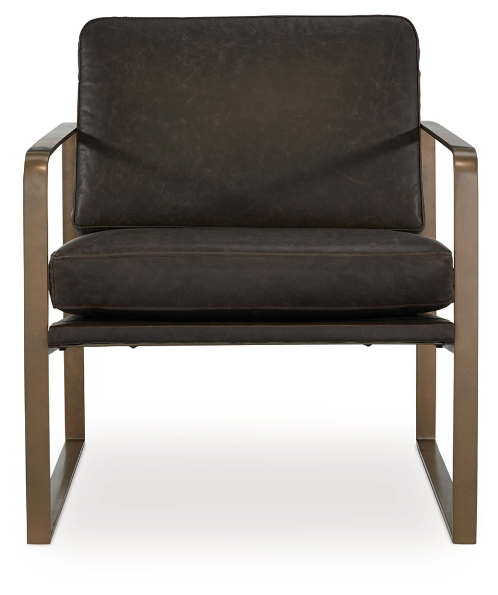 Bradett - Accent Chair - Dark Brown / Gold Finish - Image 5