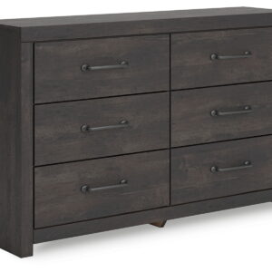Hollivern - Six Drawer Dresser - Dark Gray