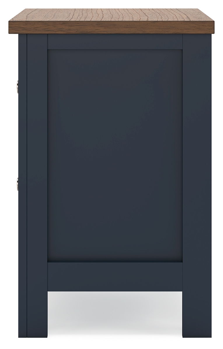 Landocken - Two Drawer Night Stand - Brown / Blue - Image 10