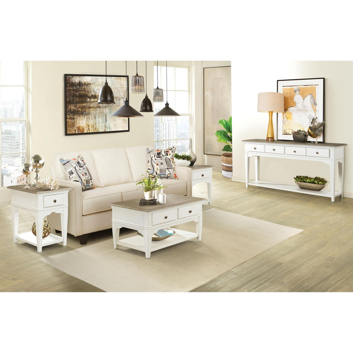 Myra - Small Leg Coffee Table - Natural / Paperwhite - Image 4