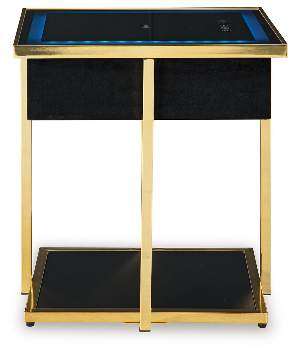 Rexwell - Accent Table With Speaker - Black / Gold Finish - Image 7