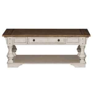 Morgan Creek - Cocktail Table - Antique White / Wirebrushed Tobacco Accents