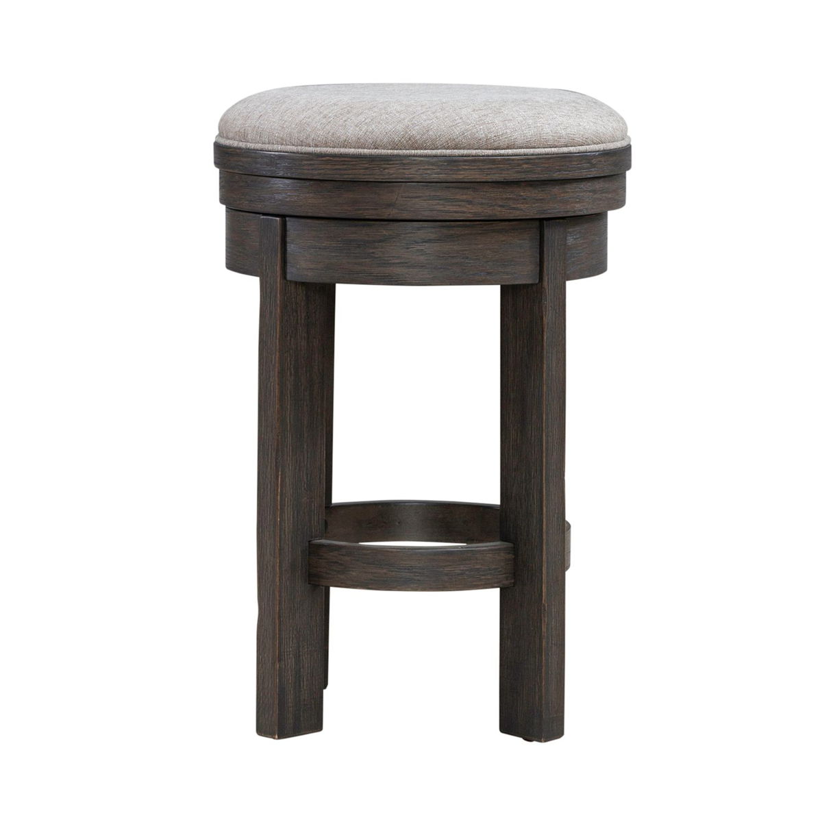 Lennox Hill - Upholstered Swivel Console Stool - Dark Brown - Image 4