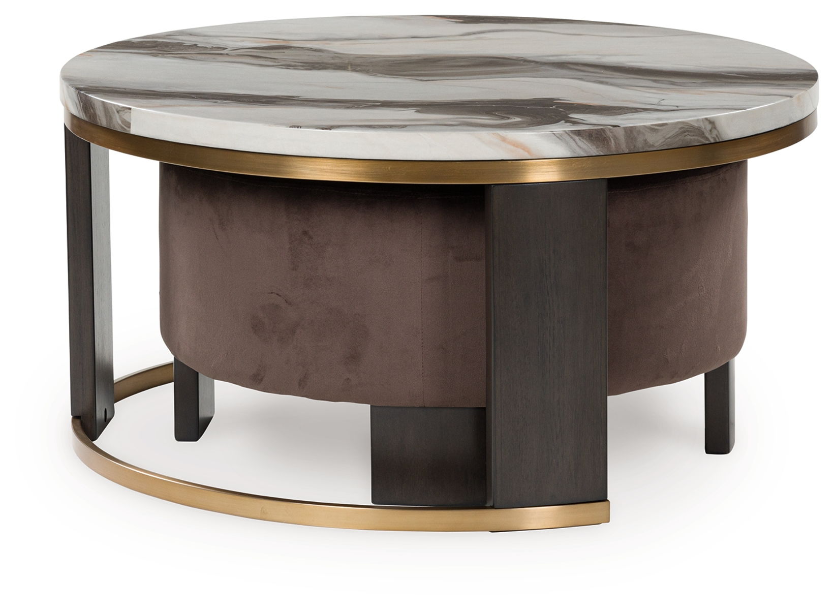 Jazmore - Nesting Cocktail Tables (Set of 2) - Brown / Brass Finish - Image 8