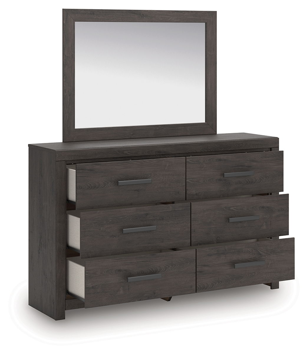 Prendonea - Dresser and Mirror - Charcoal - Image 3
