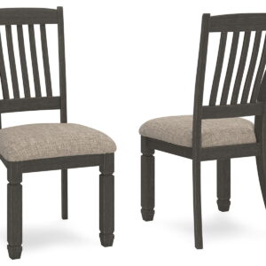 Tyler Creek - Dining UPH Side Chair (Set of 2) - Slatback - Black / Grayish Brown