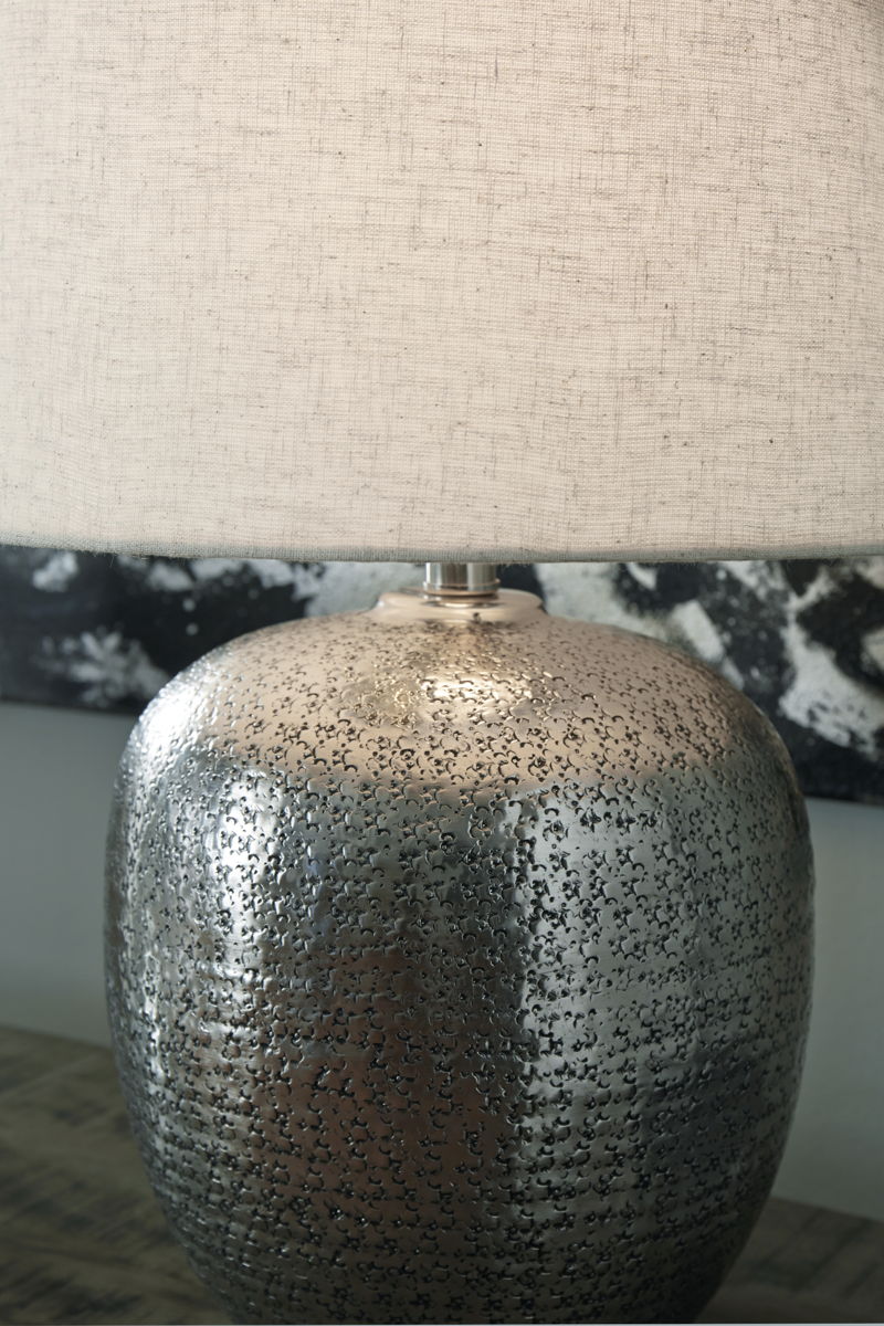 Magalie - Metal Table Lamp - Antique Silver Finish - Image 3