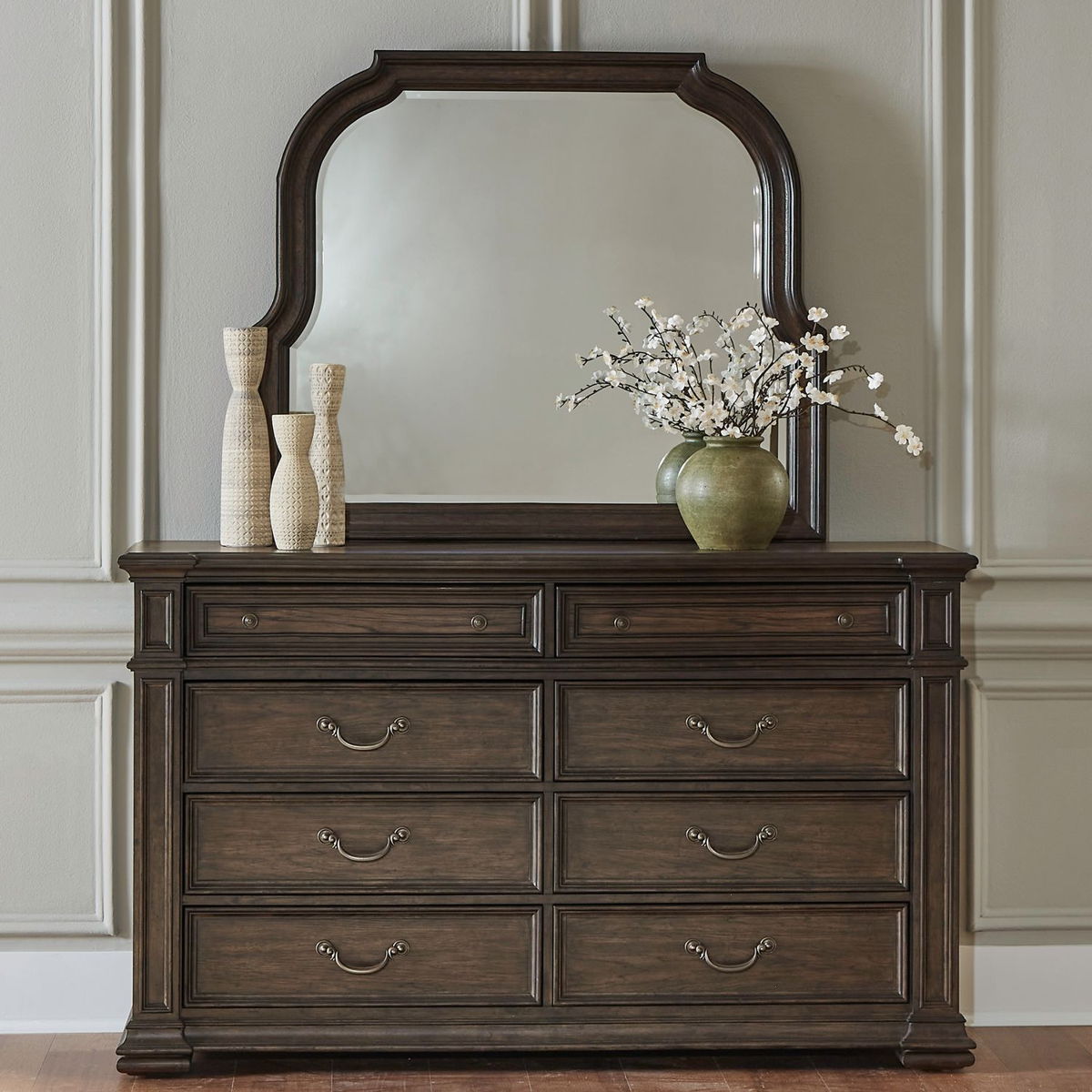 Provence Park - Dresser & Mirror - Chateau Brown