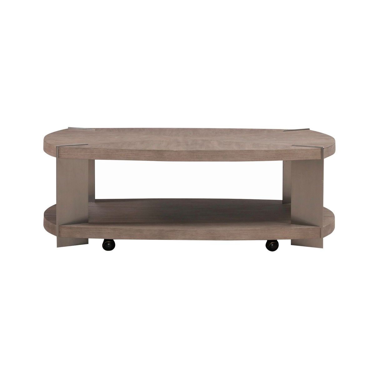 Harlow - Oval Cocktail Table - Sandstone & Satin Nickel - Image 5