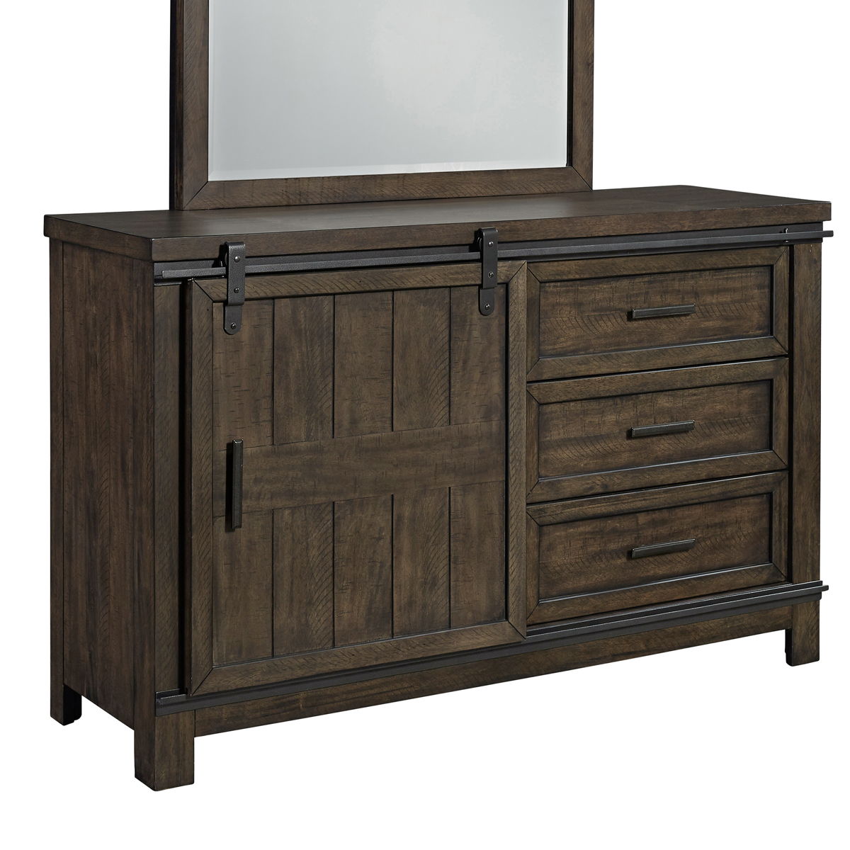 Thornwood Hills - Barn Door Dresser - Dark Brown - Image 4