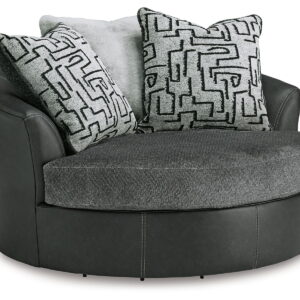 Brixley Pier - Oversized Swivel Accent Chair - Graphite