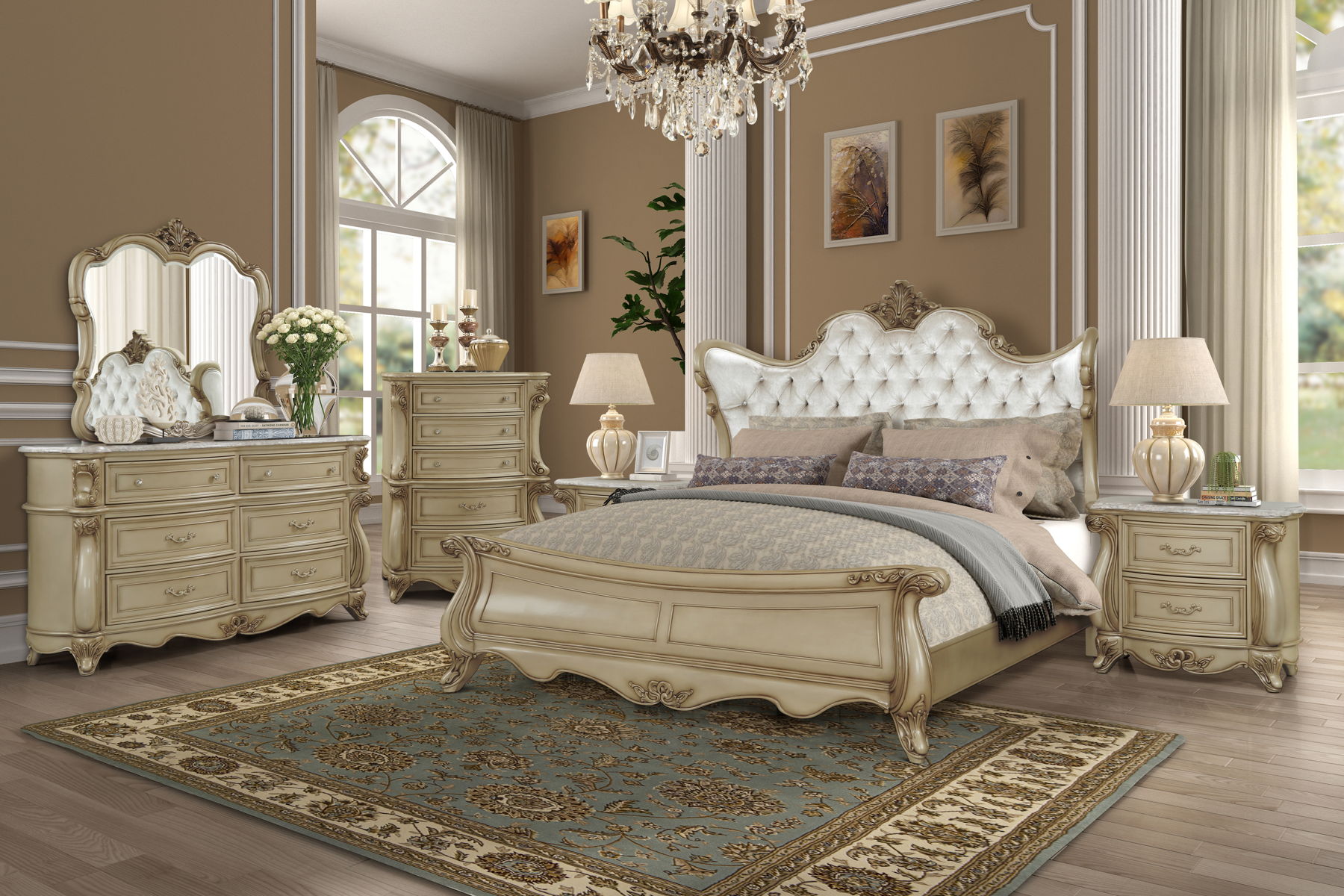 Monique - Dresser With Marble Top - Champagne - Image 6