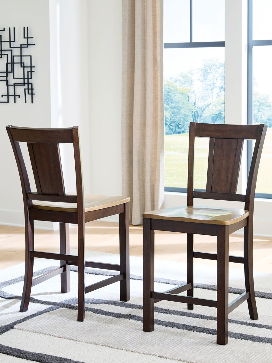 Rylandeen - Barstool (Set of 2) - Light Brown / Dark Brown - Image 5