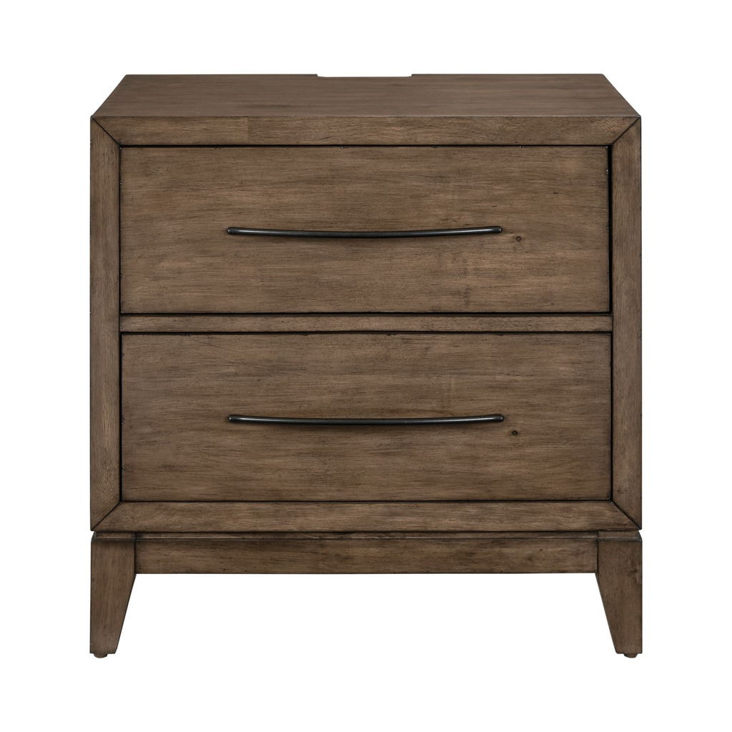 Shaker Lakes - Nightstand With Charging Station - Harvest Brown - Image 6
