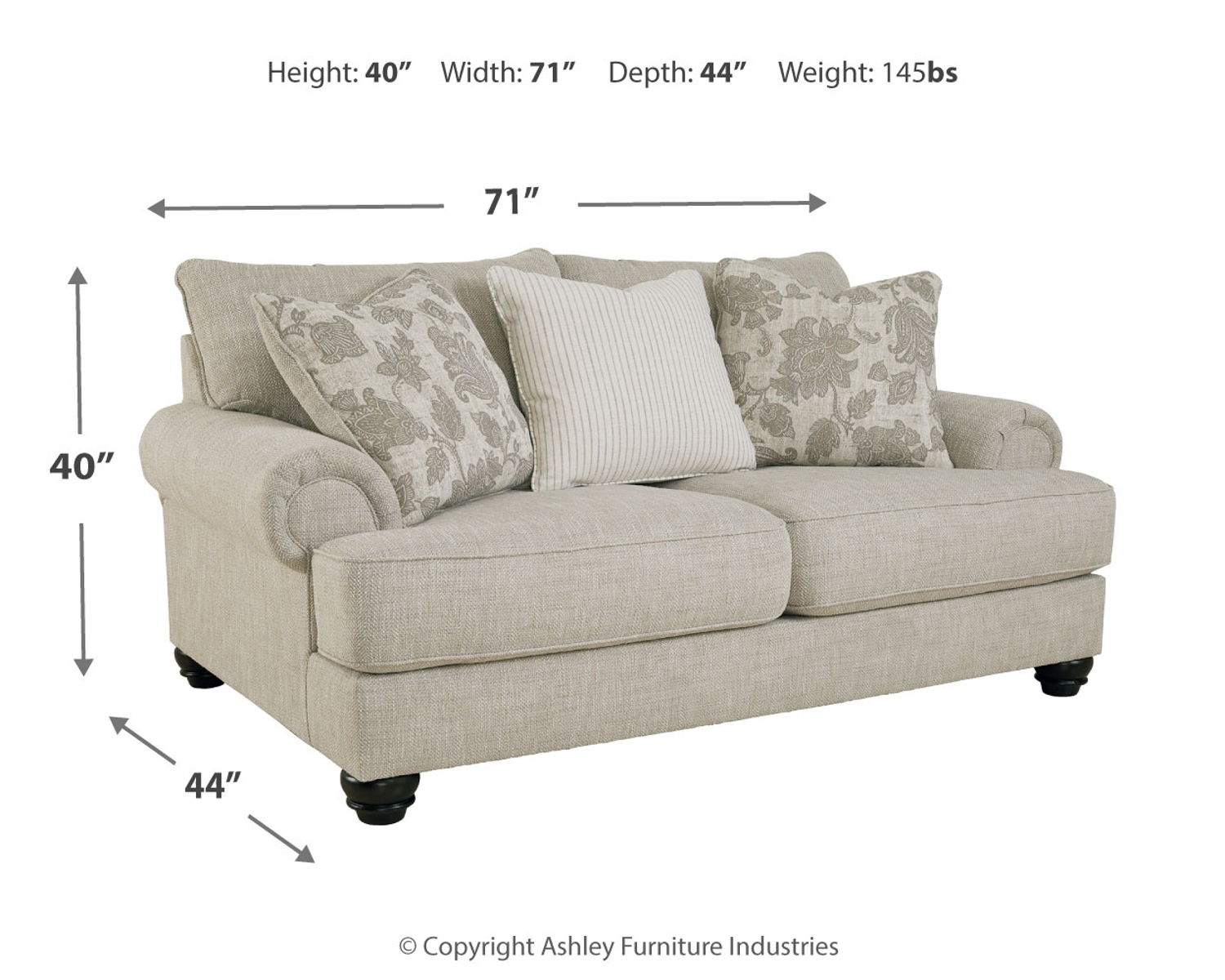 Asanti - Loveseat - Fog - Image 2