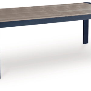 East Beach - Rectangular Dining Table With Umbrella Option - Blue