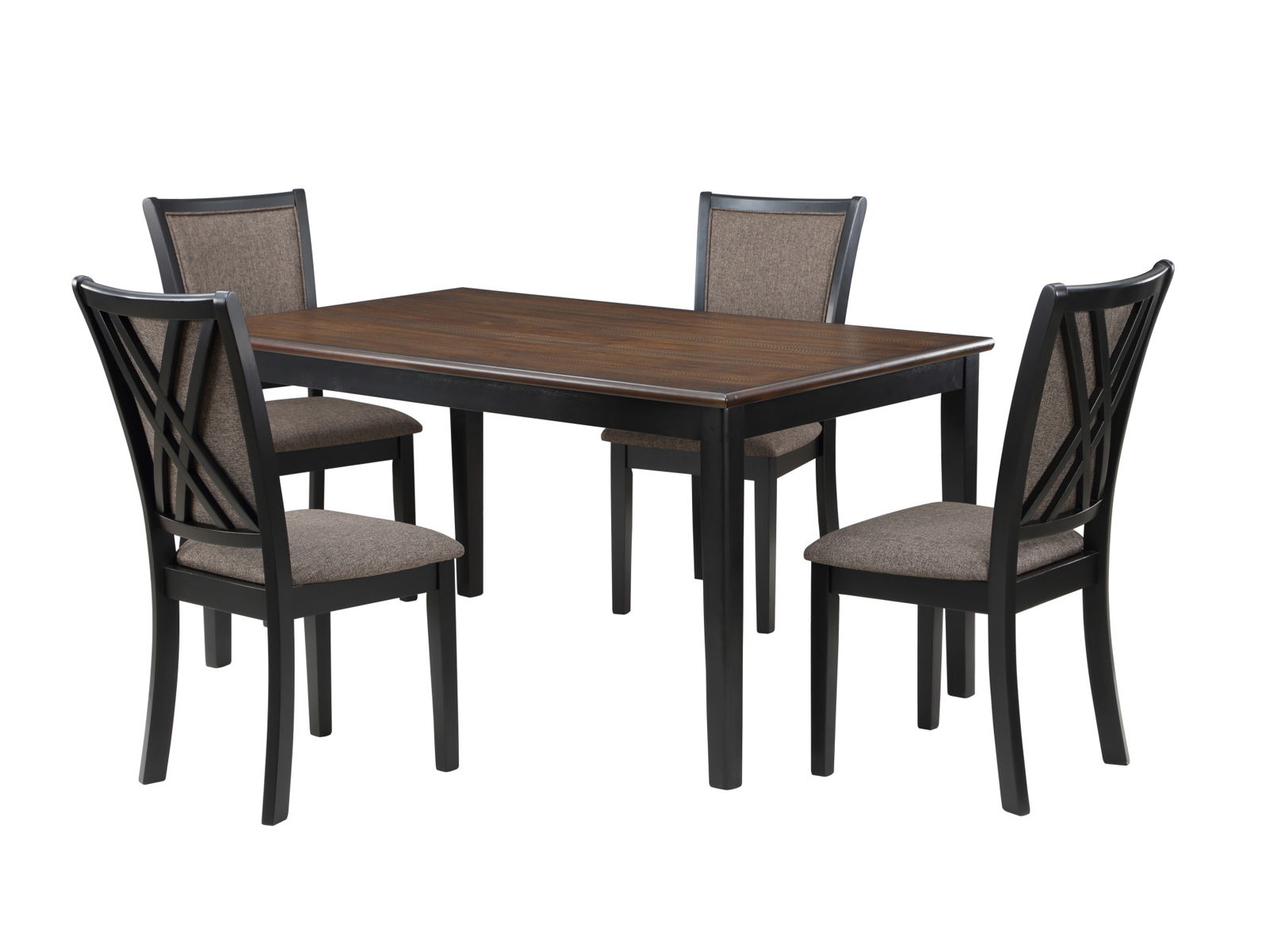 Potomac - 5 Piece Rectangle Dining Set (Table & 4 Chairs) - Brown / Black - Image 4