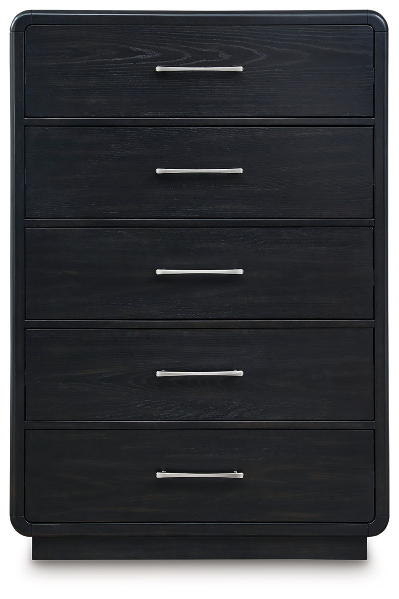Rowanbeck - Five Drawer Chest - Black - Image 4