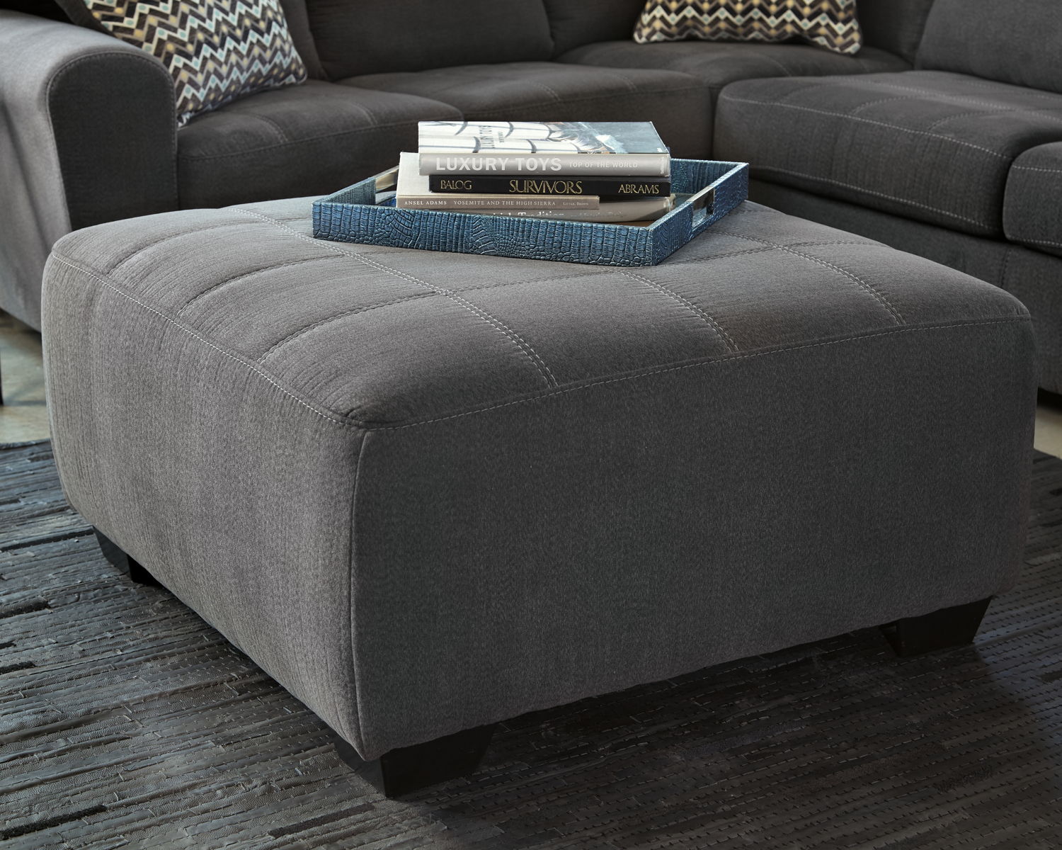 Ambee - Oversized Accent Ottoman - Slate - Image 3