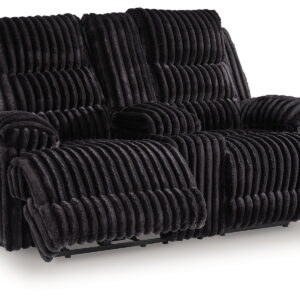 Rhine Falls - Double Reclining Power Loveseat With Console - Onyx