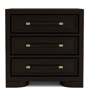 Lydia - 3 Drawer Nightstand - Dark Brown