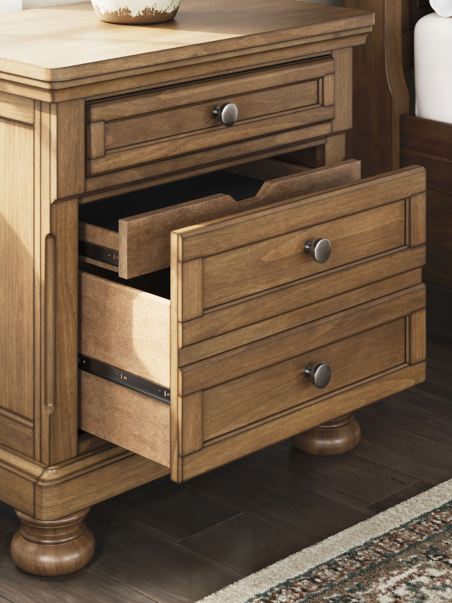 Feddinger - Two Drawer Night Stand - Medium Brown - Image 3