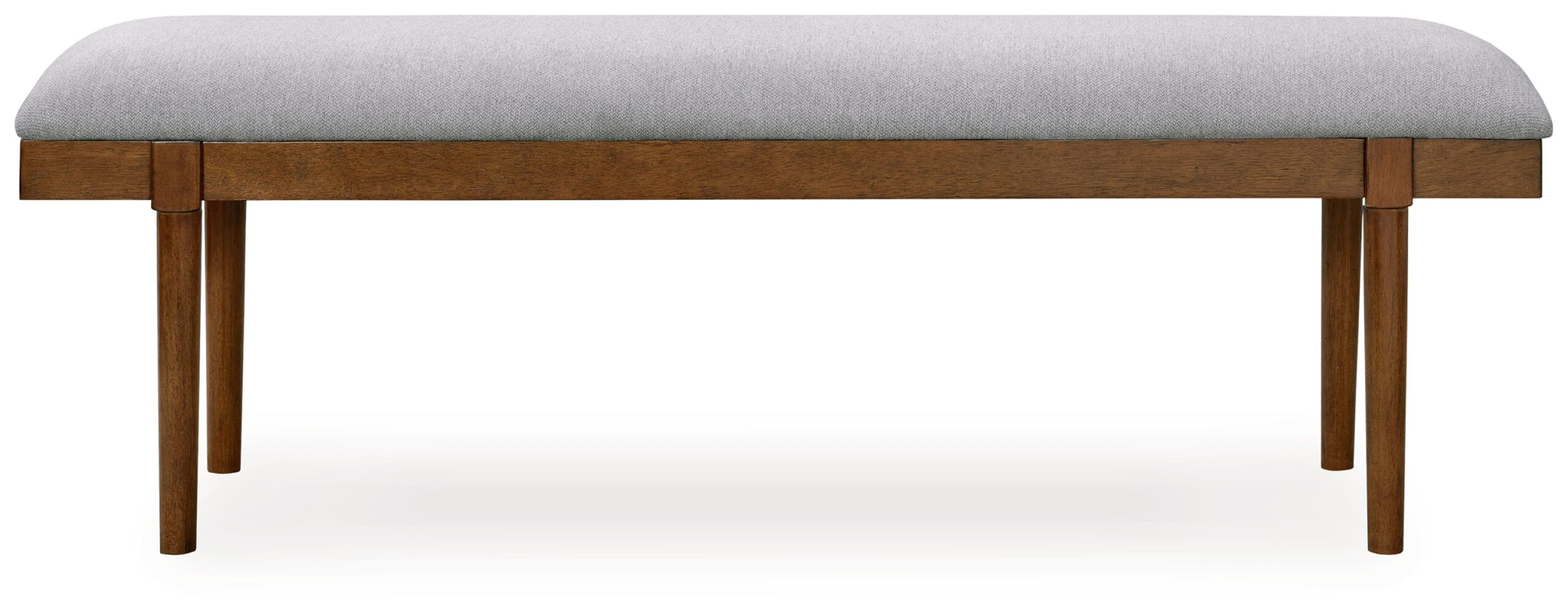 Lyncott - Large Upholstered Dining Room Bench - Gray / Brown - Image 2