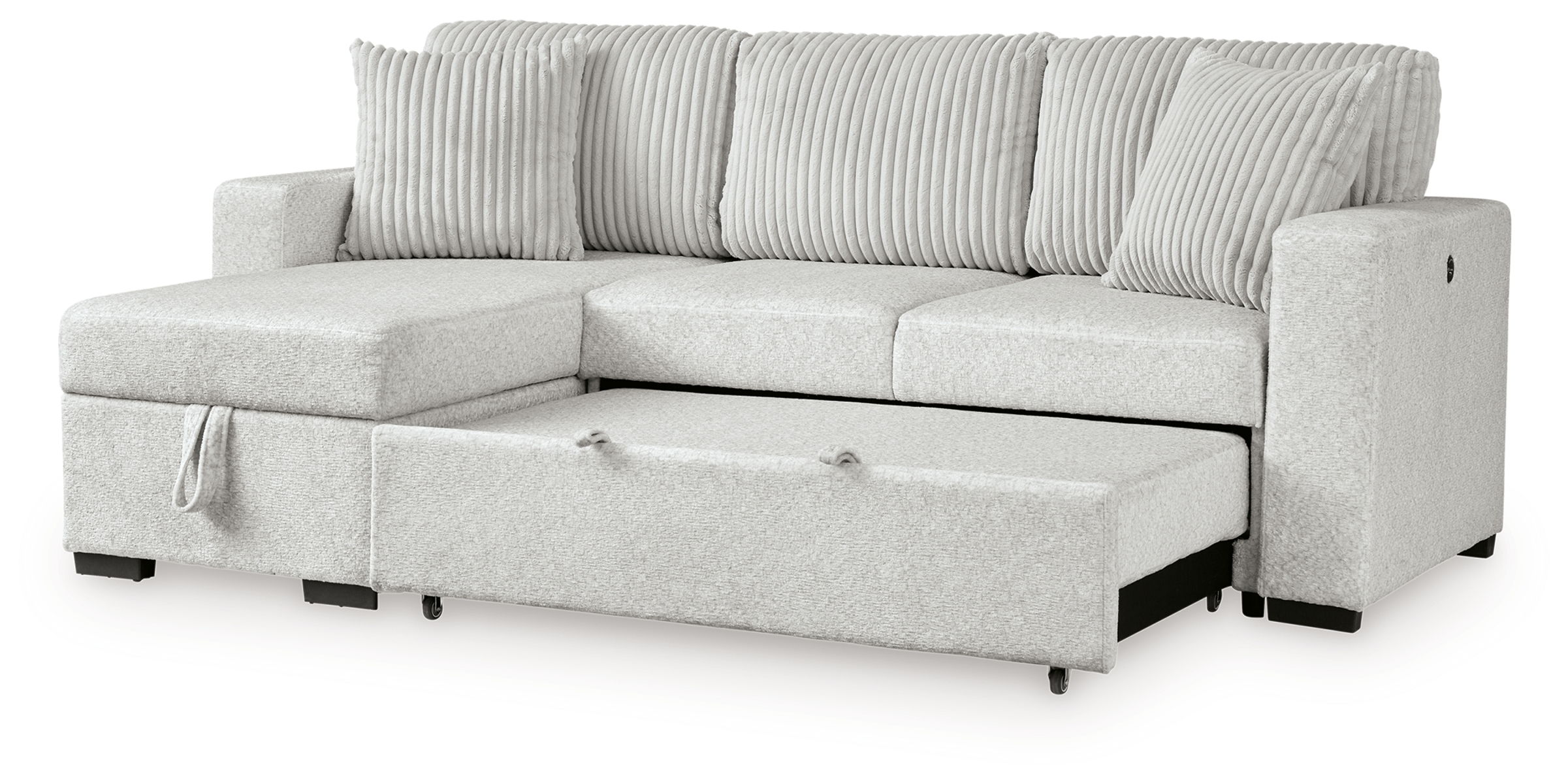 Wohlen - 2-Piece Sectional With Pop Up Sleeper And LAF Corner Chaise - Alloy - Image 3