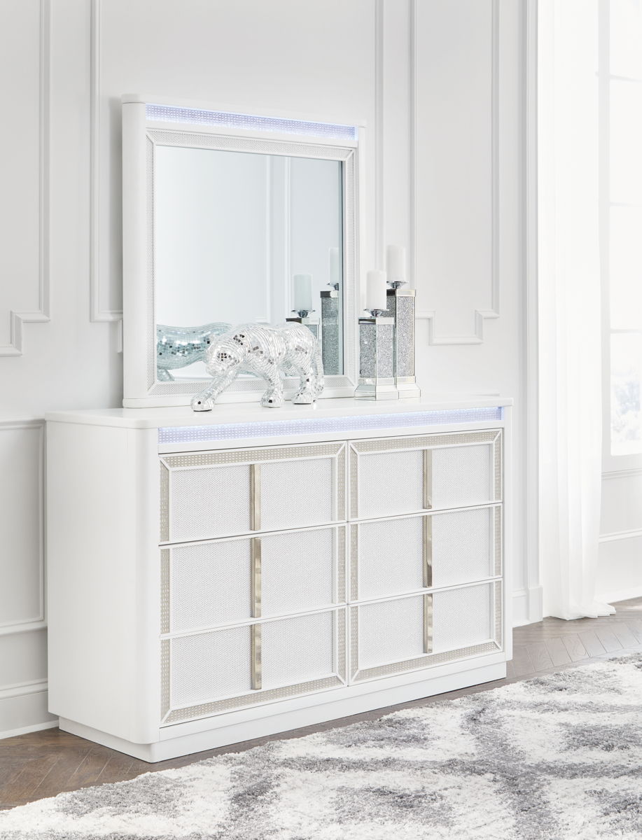 Chalanna - Dresser And Mirror - White - Image 9