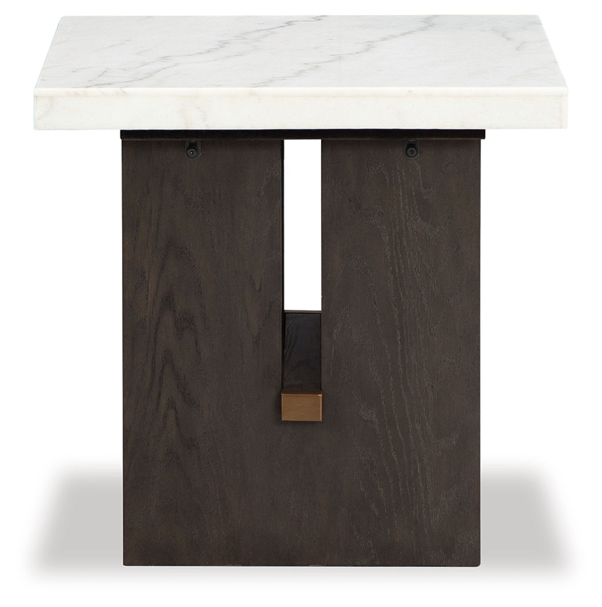 Burkhaus - Rectangular End Table - White / Dark Brown - Image 5