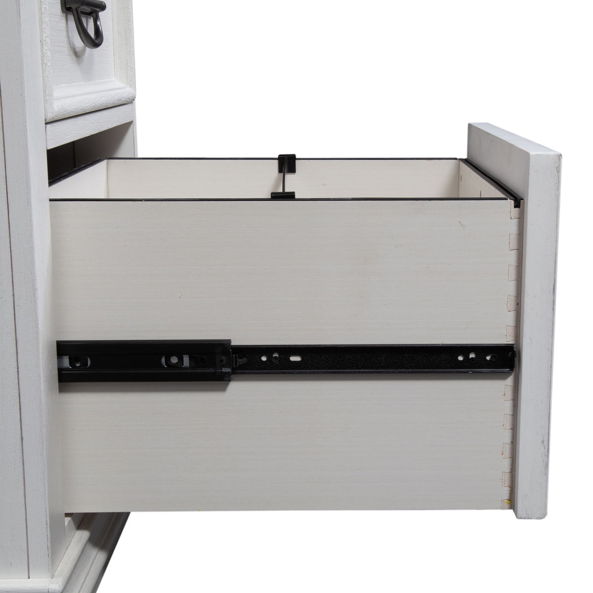 Allyson Park - L Shaped Desk With Hutch - Wirebrushed White / Charcoal - Image 9