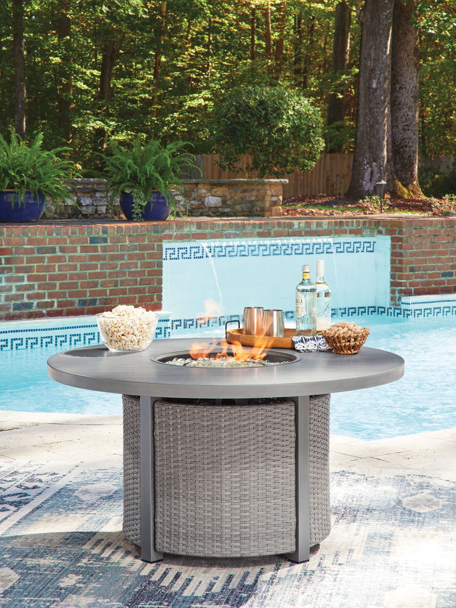 Half Moon Beach - Round Fire Pit Table - Gray - Image 3