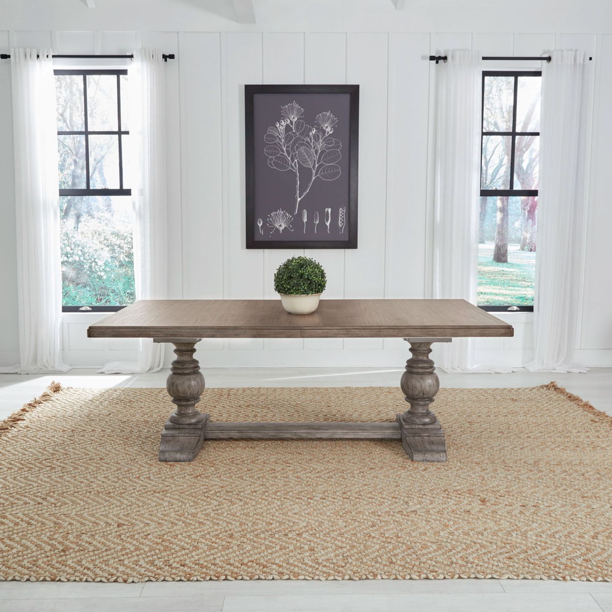 River Place - Trestle Table - Riverstone Gray & Tobacco - Image 2