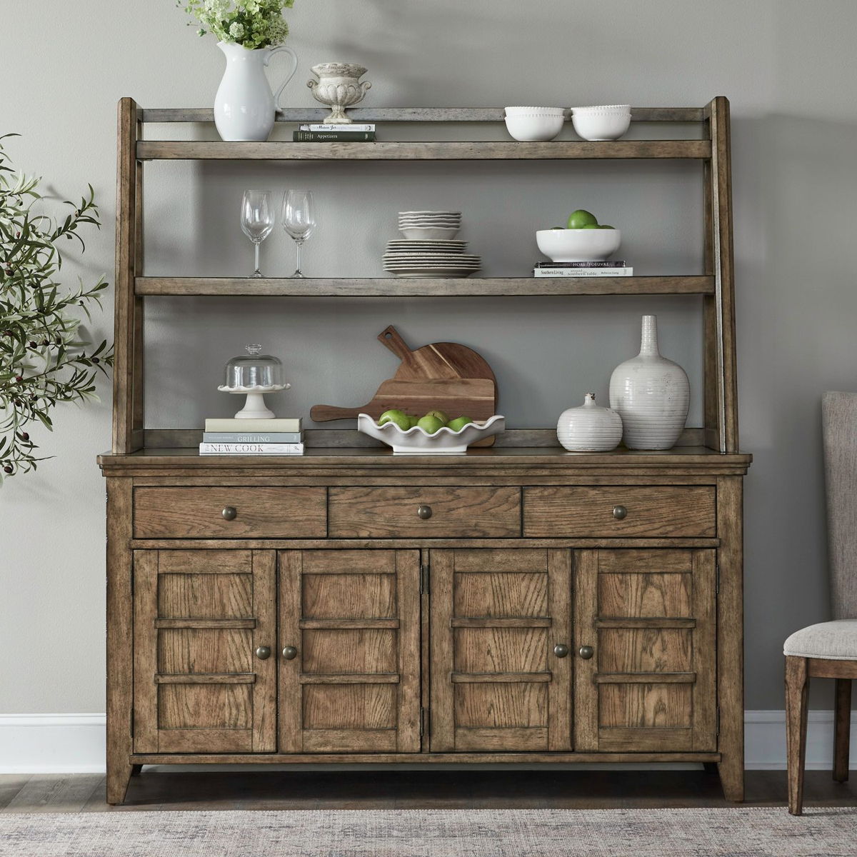 Carolina Park - Server & Hutch - Amber Brown