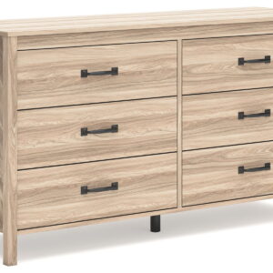 Battelle - Six Drawer Dresser - Tan