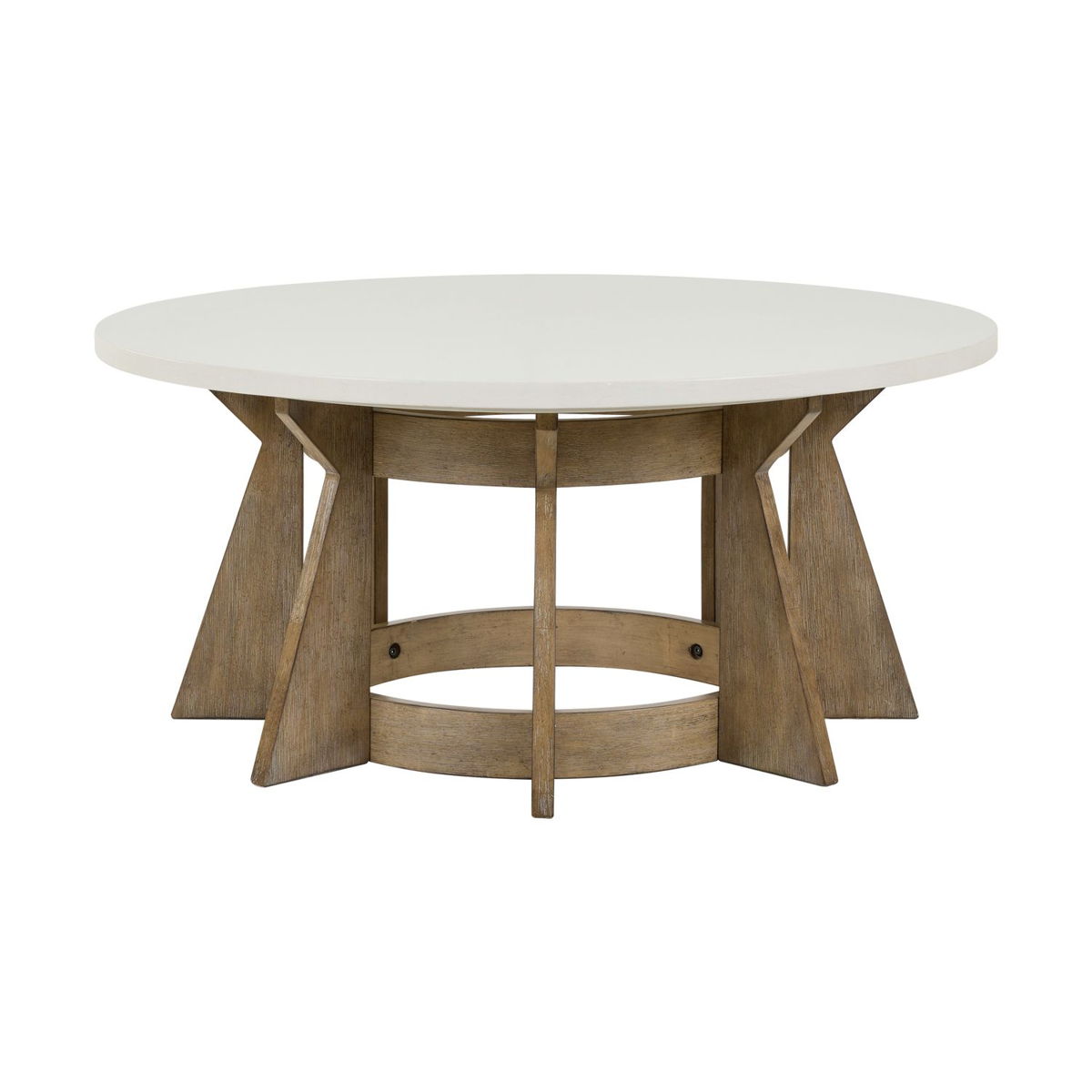 Berkley Square - Round Cocktail Table - Linen & Khaki - Image 4