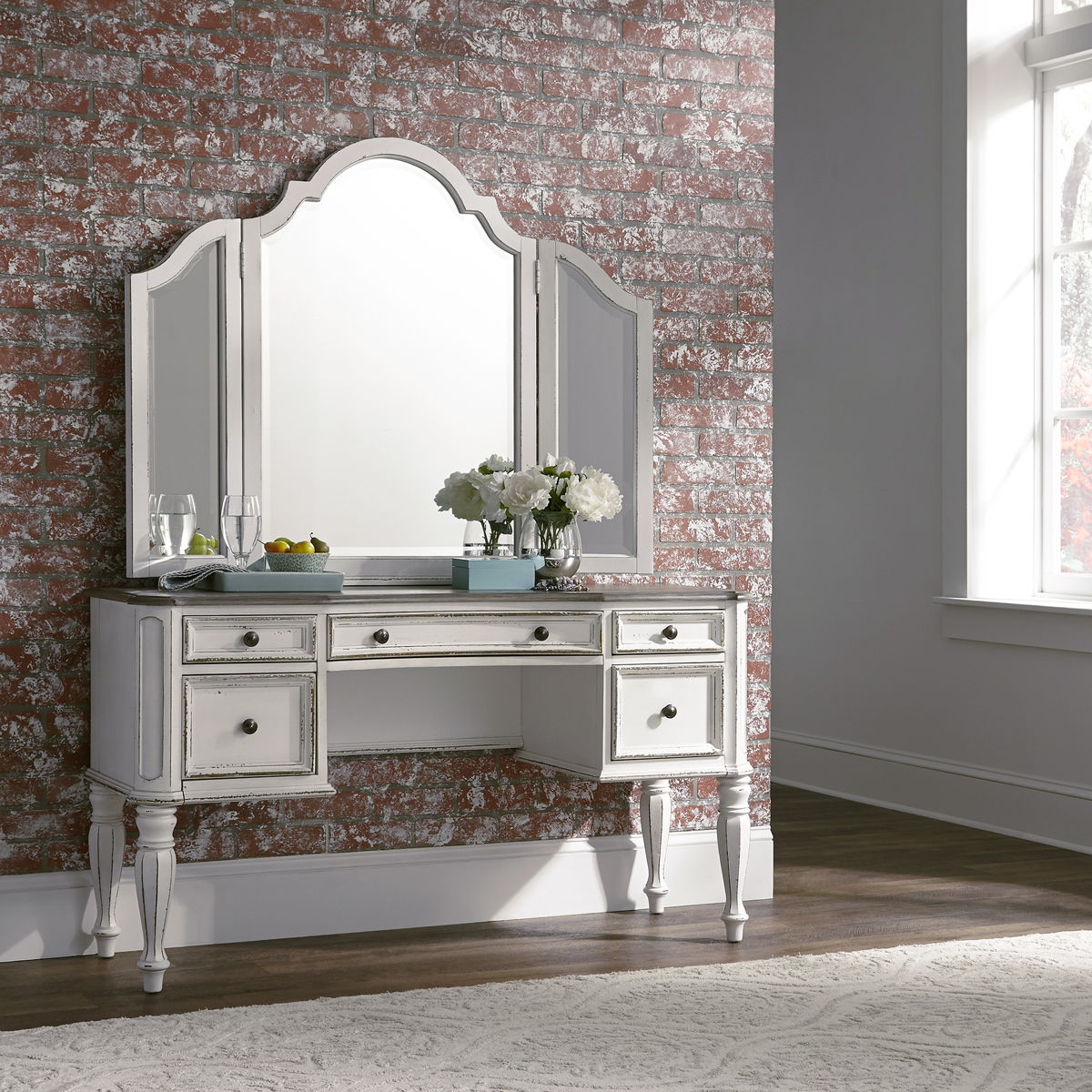 Magnolia Manor - Vanity Mirror - Antique White - Image 2