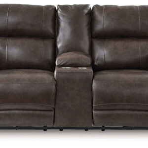 Crossplex - Power Reclining Loveseat / Console / Adjustable Headrest - Smoke