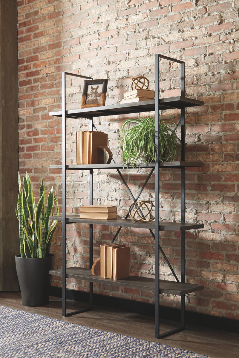 Gilesgrove - Bookcase - Black / Gray - Image 5