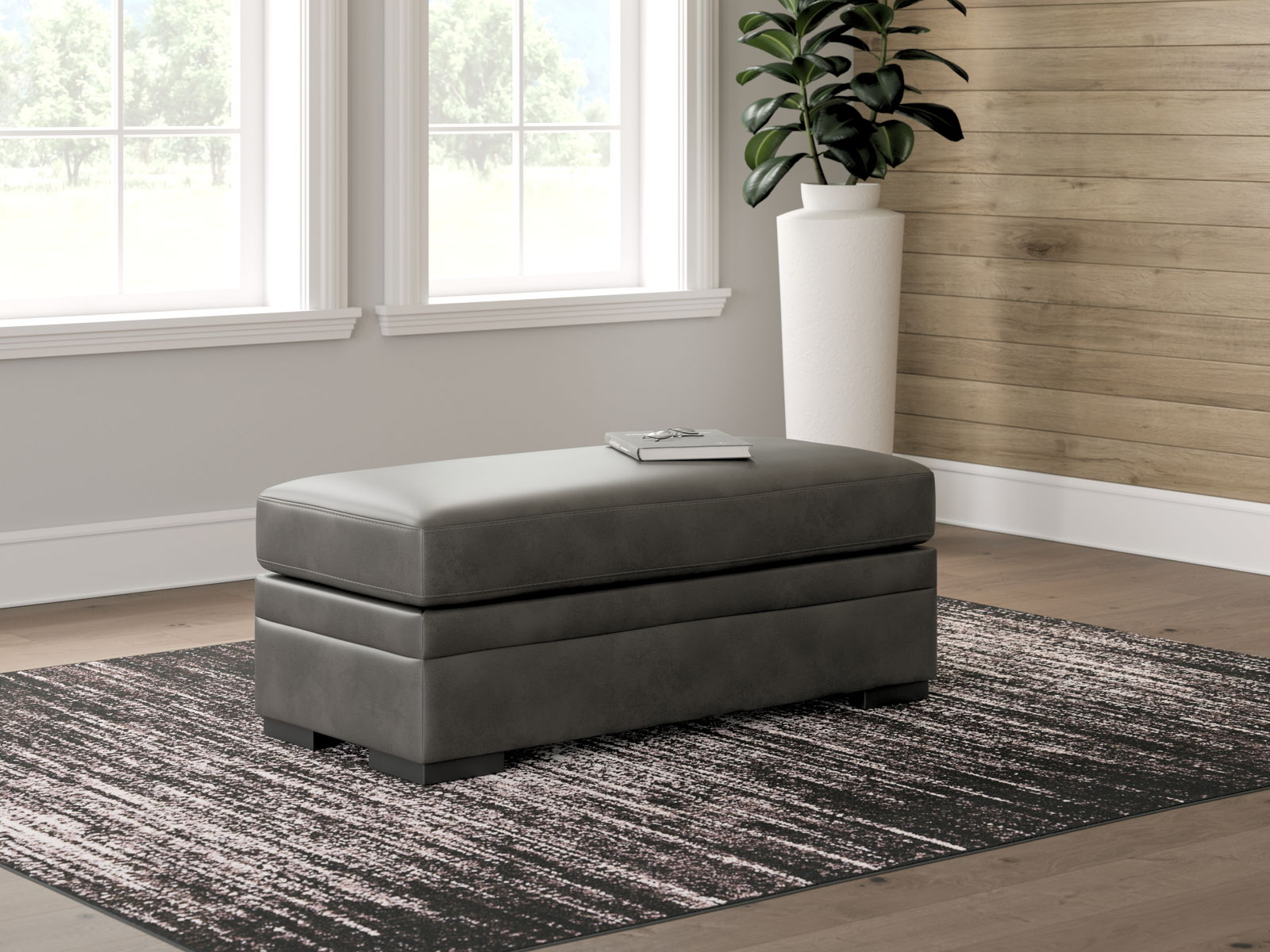 Lofton-Pike - Oversized Accent Ottoman - Shadow - Image 2