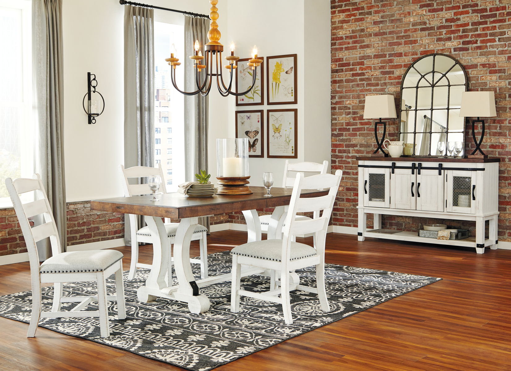 Valebeck - Rectangular Dining Room Table - White / Brown - Image 9